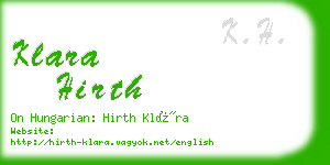 klara hirth business card